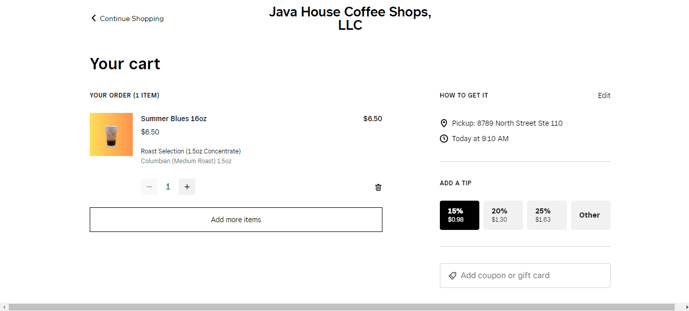 How to apply Java House coupon code